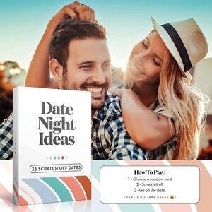 Fun & Adventurous Date Night - Scratch Off Card Game with Date Ideas. Valentines